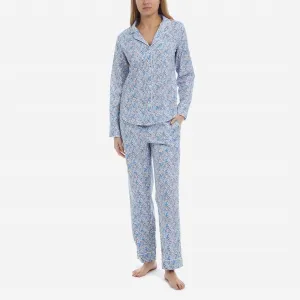 Women's Twill Floral Long Pajama Set In Fleur D'azur