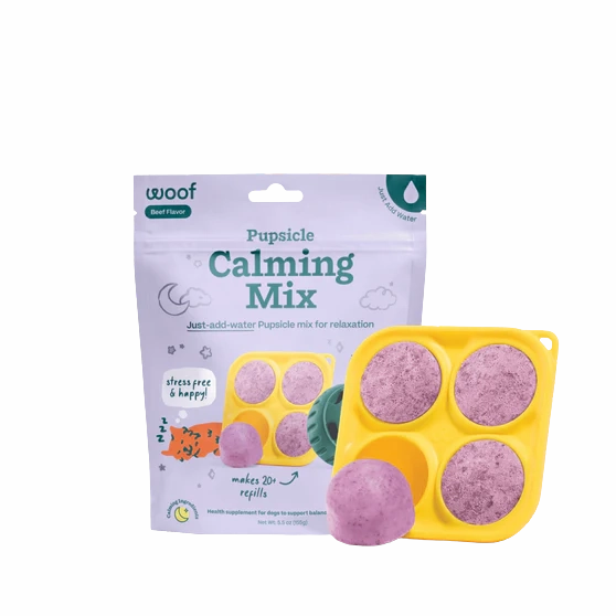 Woof Pupsicle Treat Mix for Dogs - Calming Beef Recipe - 5.5oz Bag stainless steel bowl,metal pet feeder,steel water dish