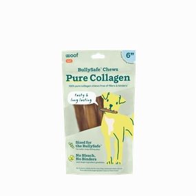 Woof Pure Collagen BullySafe 6" Chews for Dogs 5pk pet id tag,personalized dog tag,engraved cat id