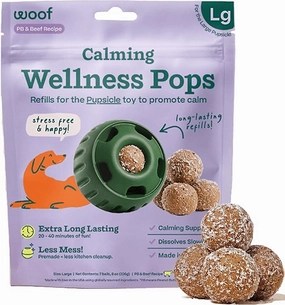 Woof Refill Treat for Pupsicle Toy - XL (75 lbs & up) - Calming Support PB & Beef Recipe - 5-pack / 12oz Bag stainless steel bowl,metal pet feeder,steel water dish