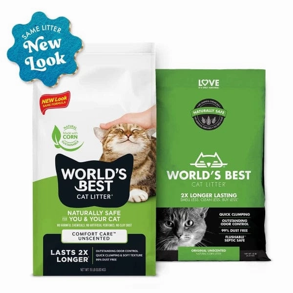 WORLD'S BEST Unscented Clumping Cat Litter, 28lb