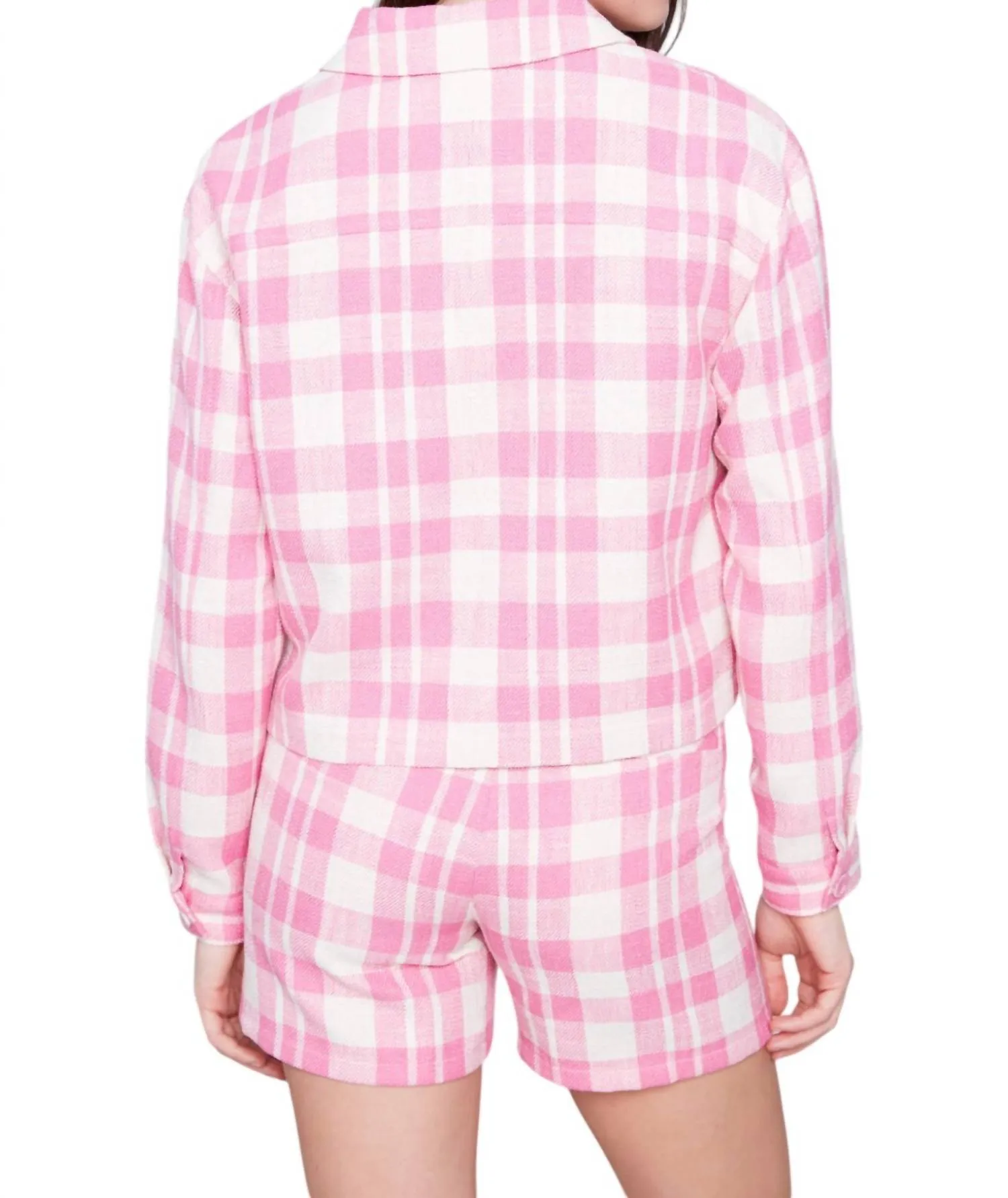 Yarn Dye Check Cropped Jacket In Light Punch