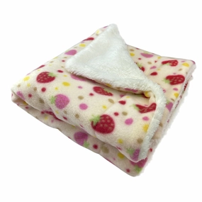 Yummy Strawberry Flannel Dog Blanket fleece dog blanket,soft dog throw,cozy pet blanket