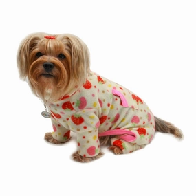Yummy Strawberry Fleece Turtleneck Dog Pajamas dog underwear,dog diaper,pet undergarments