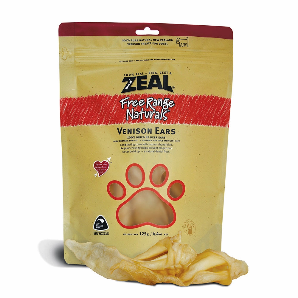 Zeal Venison Ears 125G meat dog treat,healthy dog snack,jerky for dogs