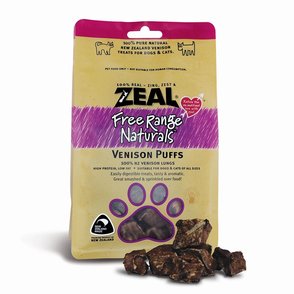 Zeal Venison Puffs meat dog treat,healthy dog snack,jerky for dogs