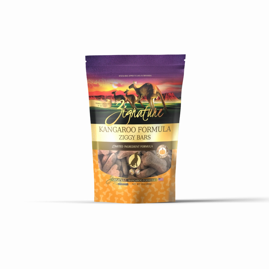 Zignature Dog Treats Grain-Free Kangaroo Formula 12oz Bag dog biscuit treats,crunchy dog snacks,dog cookies