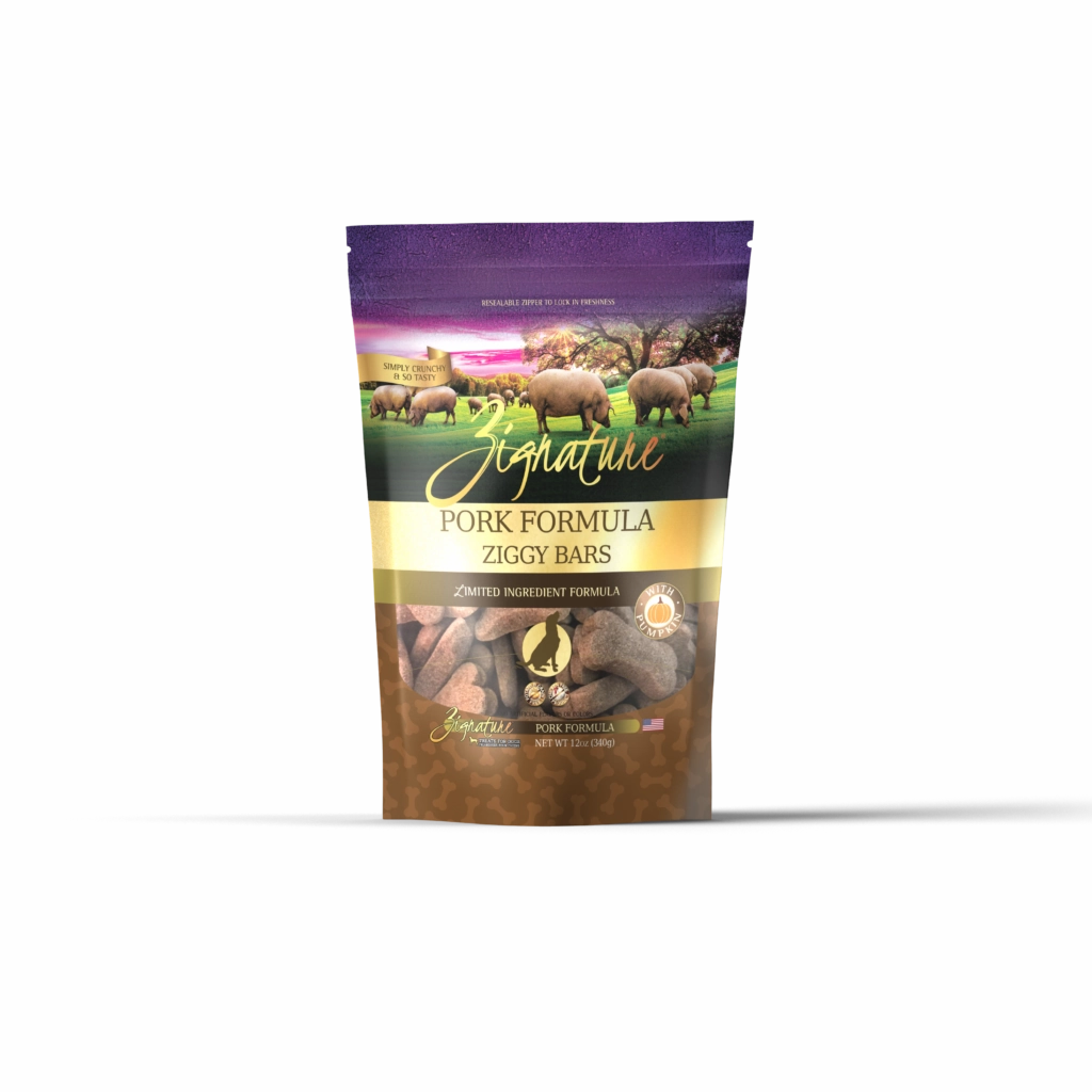 Zignature Dog Treats Grain-Free Pork Formula 12oz Bag dog biscuit treats,crunchy dog snacks,dog cookies