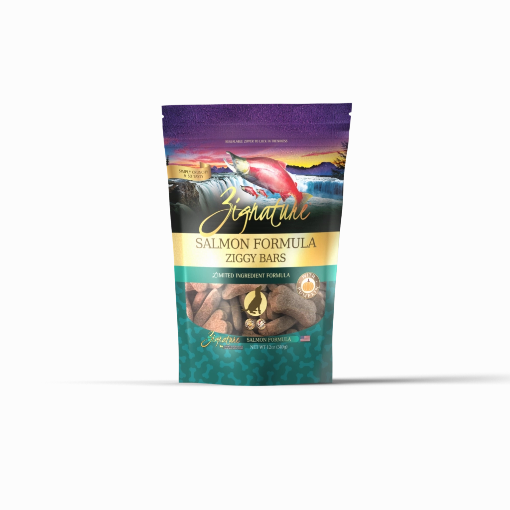 Zignature Dog Treats Grain-Free Salmon Formula 12oz Bag dog biscuit treats,crunchy dog snacks,dog cookies