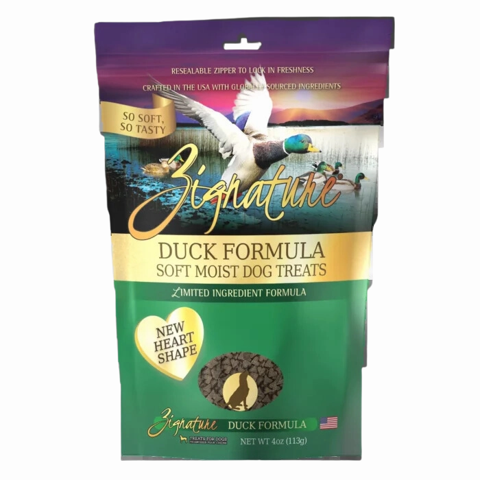 Zignature Dog Treats Grain-Free Soft Moist Duck Formula 4oz Bag (New Heart Shape) barn supply,horse stable organizer,poultry waterer