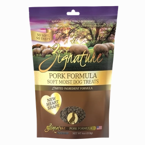 Zignature Dog Treats Grain-Free Soft Moist Pork Formula 4oz Bag (New Heart Shape) barn supply,horse stable organizer,poultry waterer