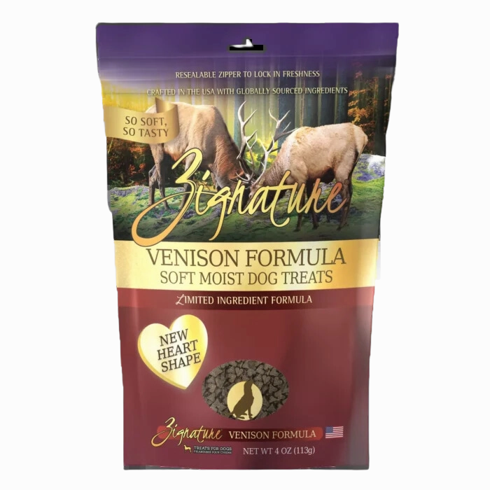 Zignature Dog Treats Grain-Free Soft Moist Venison Formula 4oz Bag (New Heart Shape) barn supply,horse stable organizer,poultry waterer