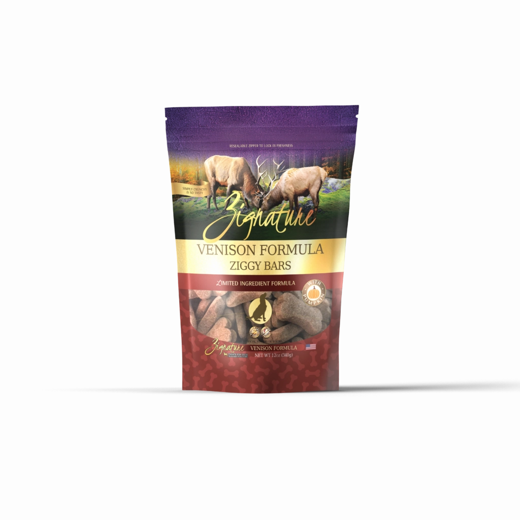 Zignature Dog Treats Grain-Free Venison Formula 12oz Bag dog biscuit treats,crunchy dog snacks,dog cookies