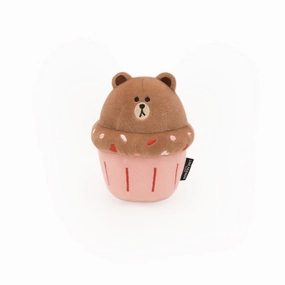 Zippy Line Friends Squeaky Dog Toy, Nom Nomz Cupcake Brown wet cat food,canned cat food,gravy cat food