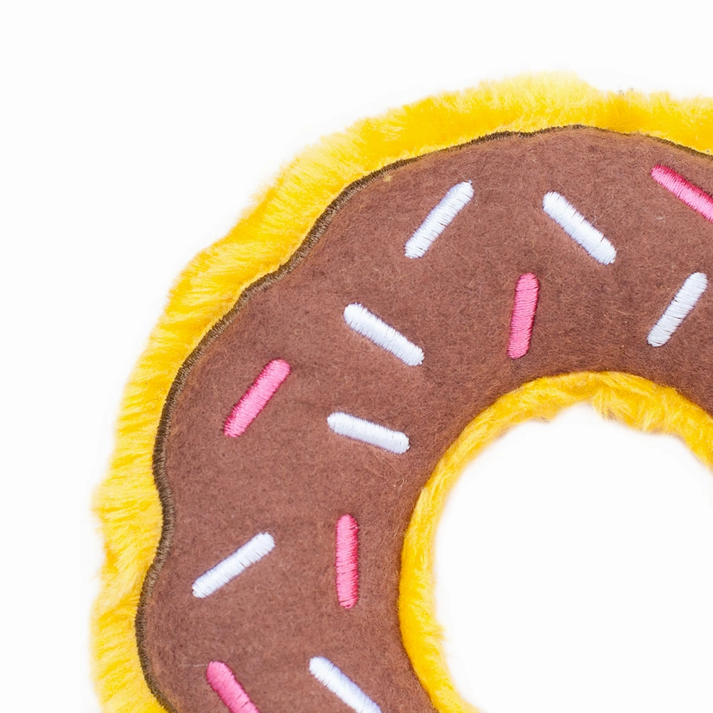 Zippy Squeaky Dog Toy, Donutz Chocolate Jumbo