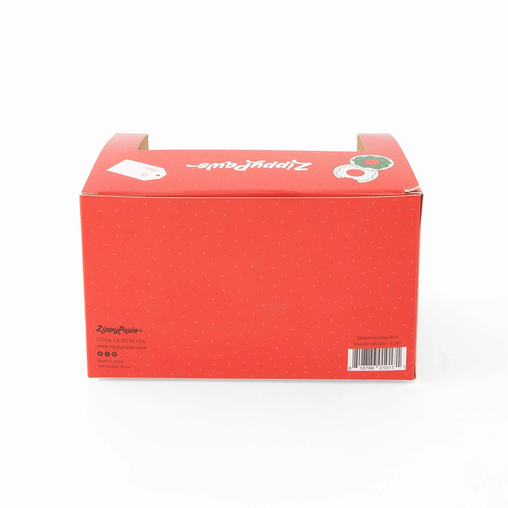 Zippy Squeaky Dog Toy, Miniz Donutz Holiday Gift Box