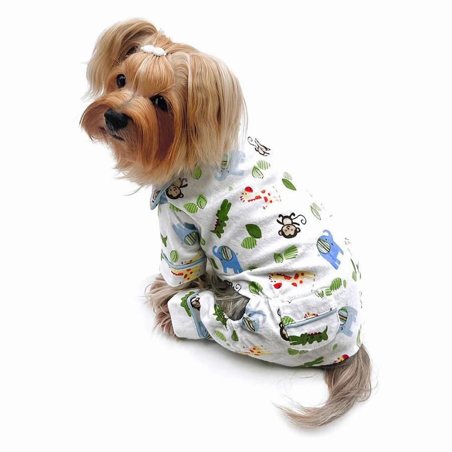 Zoo Animals Flannel Dog Pajamas dog underwear,dog diaper,pet undergarments