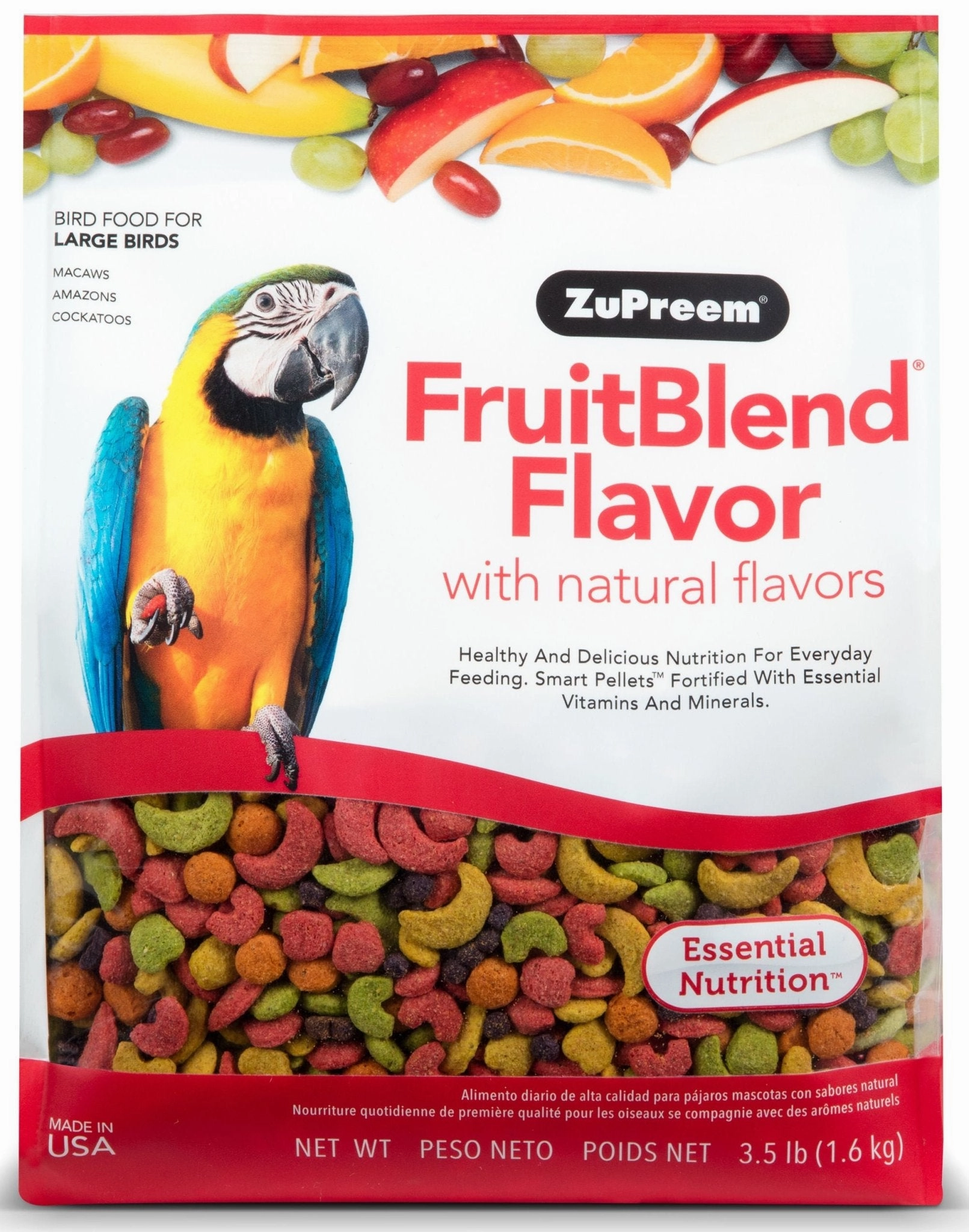 Zupreem FruitBlend Flavor Bird Food soft chew treat,chewy dog snacks,tender bites for dogs