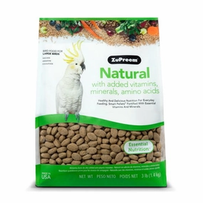 Zupreem Natural for Large Macaws, Amazons and Cockatoos 3lb bird seed mix,small bird food,parakeet pellets