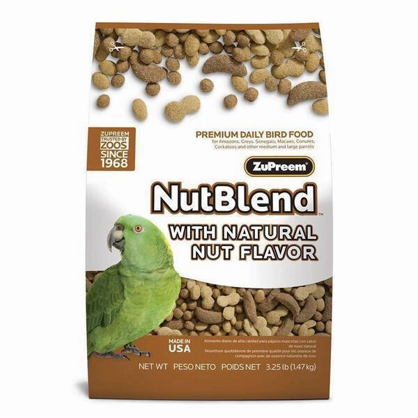 ZuPreem Nutblend for Medium Large Birds - Parrots & Conures 3.25lb bird seed mix,small bird food,parakeet pellets